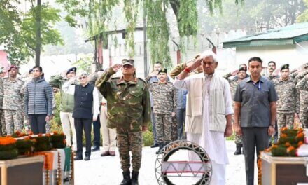 LG Sinha Pays Homage to Army Bravehearts in Srinagar Martyred in Kokernag