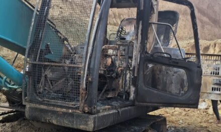 L&T Machine Goes Up in Flames During Night in Pallar Budgam, Police Begin Probe