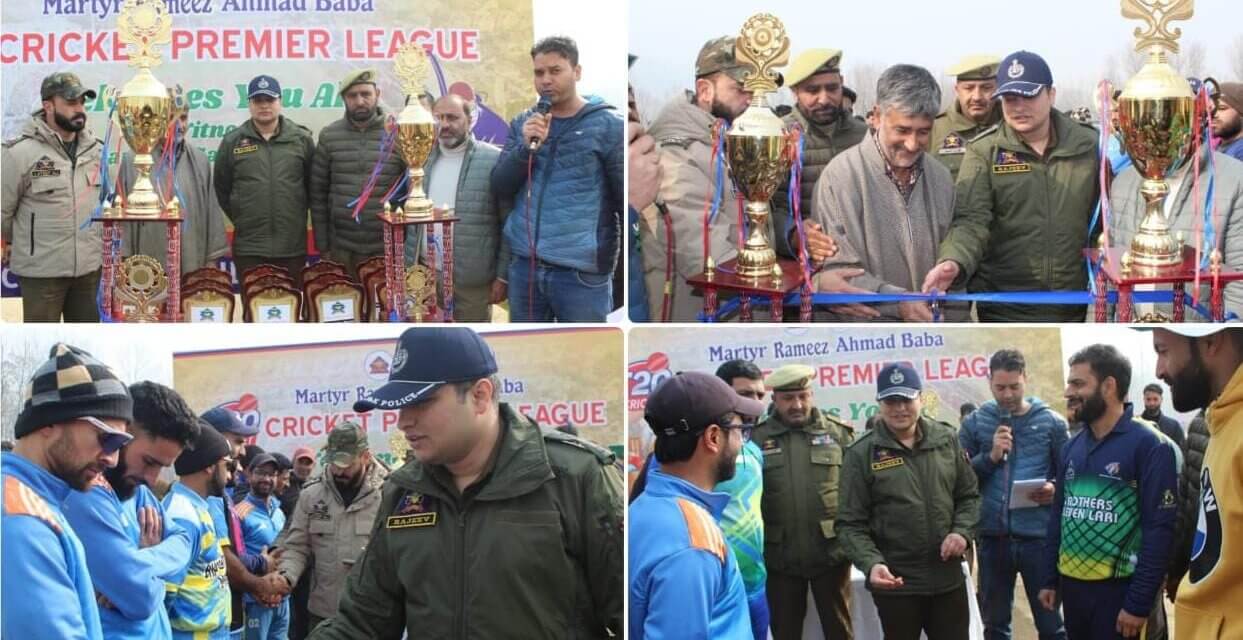 Ganderbal Police inaugurates Martyr Rameez Ahmed Baba T20 cricket tournament at Sheikh-Ul-Aalam Stadium Kangan