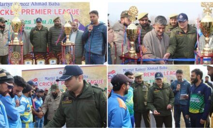 Ganderbal Police inaugurates Martyr Rameez Ahmed Baba T20 cricket tournament at Sheikh-Ul-Aalam Stadium Kangan