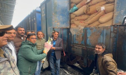 In a first, food-grain freight train arrives in Kashmir