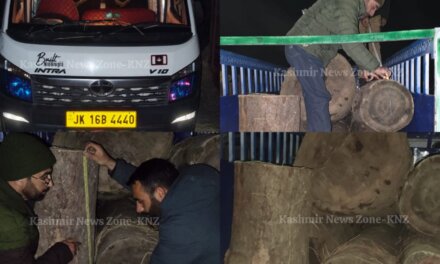 63 CFT illegal timber, vehicle seized in joint Forest–Police action in Ganderbal