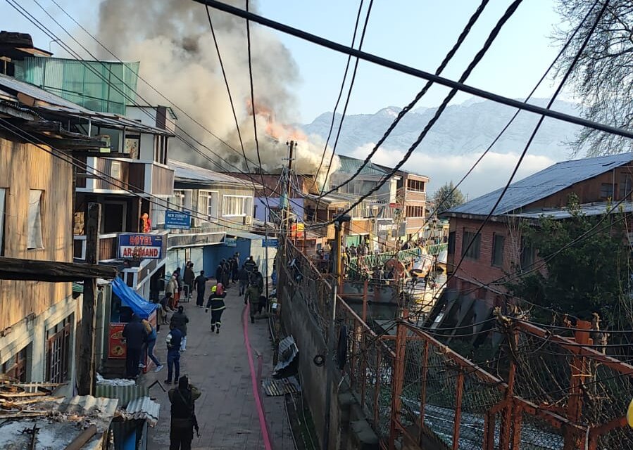Guest House Destroyed in Srinagar Fire, Adjacent Structures Damaged
