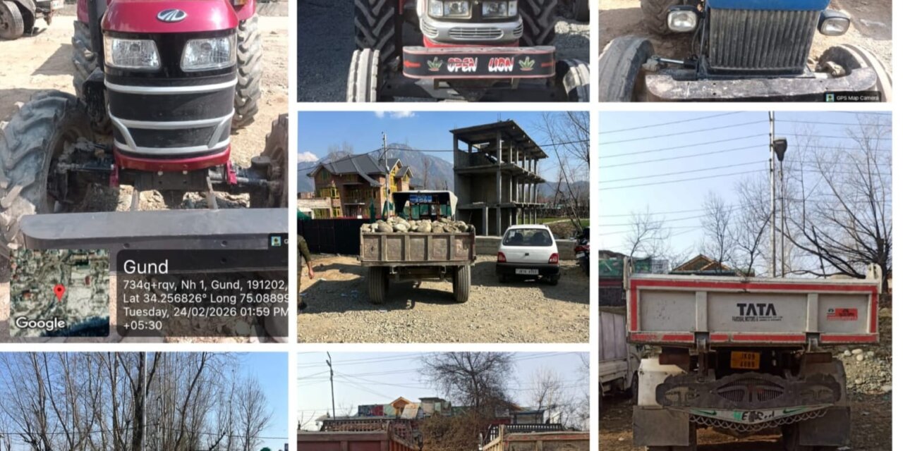 Ganderbal Police Seizes 08 Vehicles Involved in Illegal Mineral Extraction