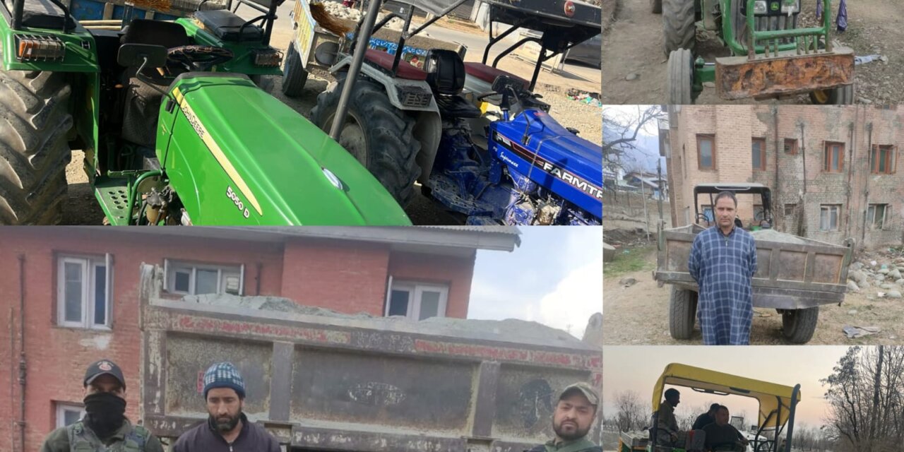 6 More Vehicles Seized for Illegal Mining in Ganderbal