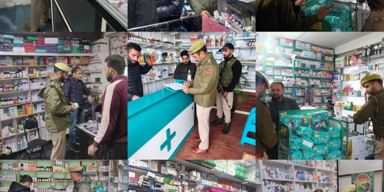J&K Police conducts checking of chemist shops in Awantipora